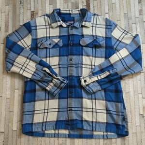 Patagonia Men's Size M Long-Sleeved Fjord Blue Flannel Shirt